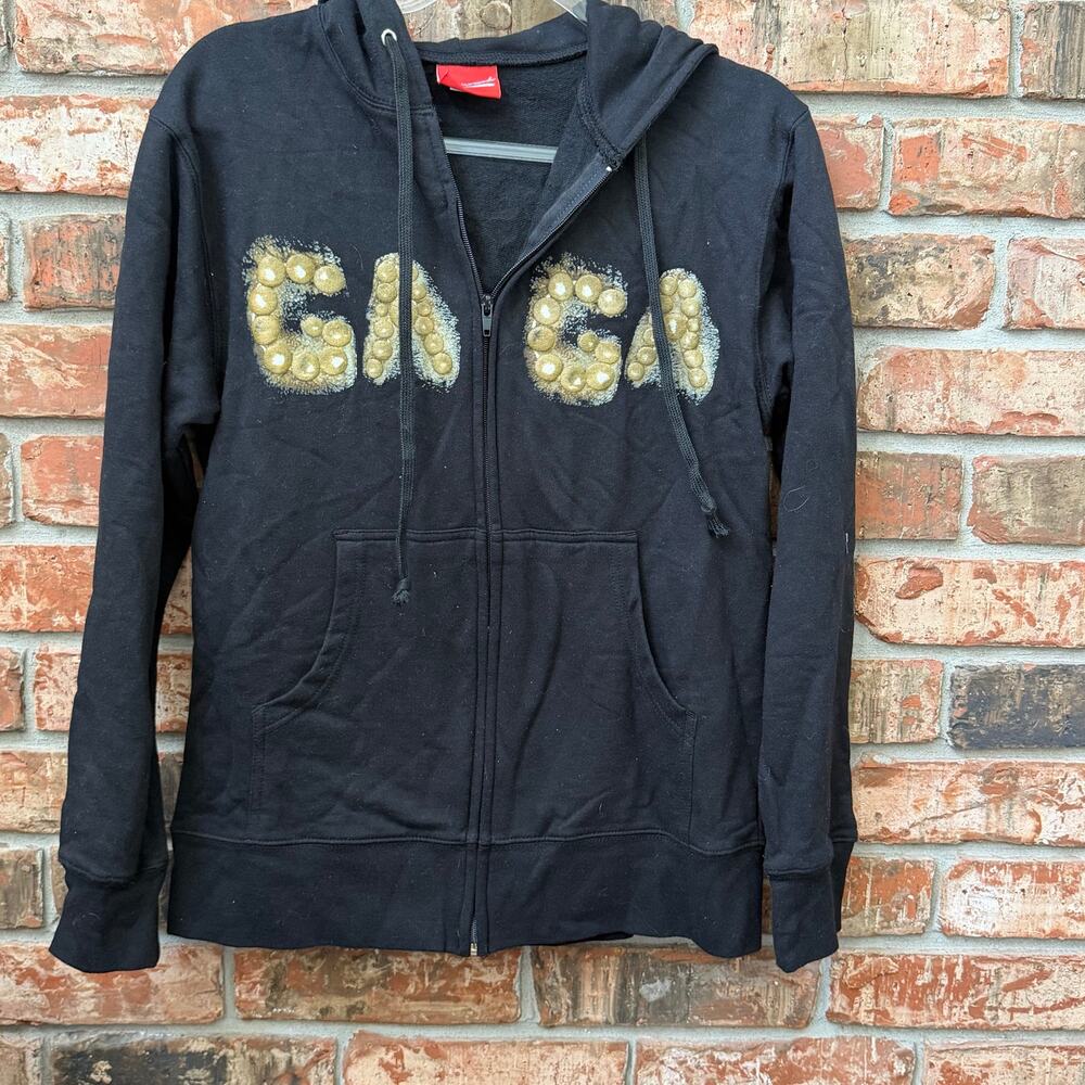 Lady Gaga Born This Way Rare Tour Full Zip Hoodie Jacket Bubble Letter  Small